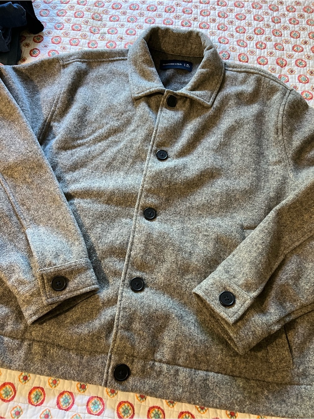 EUC Abercrombie & Fitch Gray Shacket Wool Blend size XL Retails $148 - Picture 3 of 8